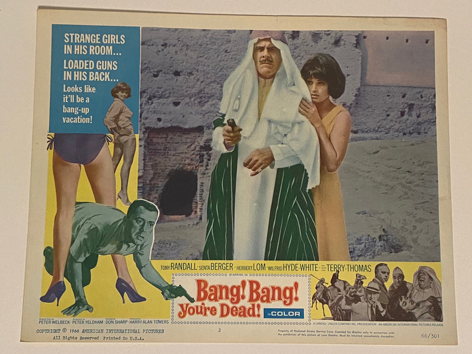 1966 Bang! Bang! You're Dead! #2 Lobby Card 11 x 14 Tony Randall, Senta Berger   - TvMovieCards.com