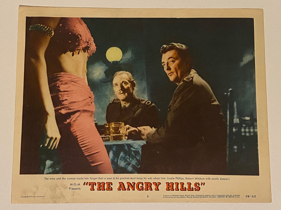 1959 The Angry Hills #8 Lobby Card 11x14 Robert Mitchum, Stanley Baker   - TvMovieCards.com