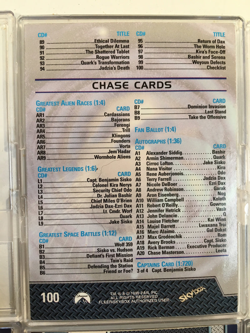 Star Trek DS9 Deep Space Nine Memories Skybox Base Card Set (100) 1999   - TvMovieCards.com