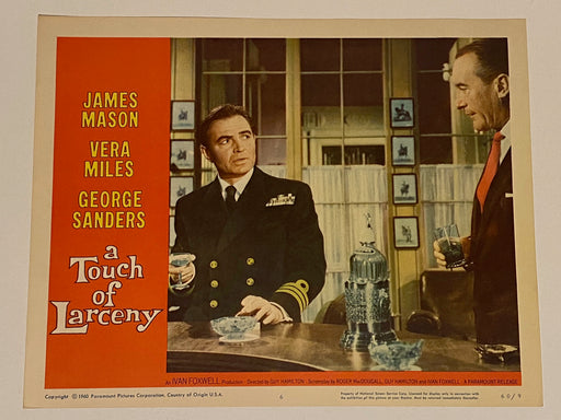 1960 A Touch of Larceny #6 Lobby Card 11x14 James Mason, George Sanders, Vera Mi   - TvMovieCards.com