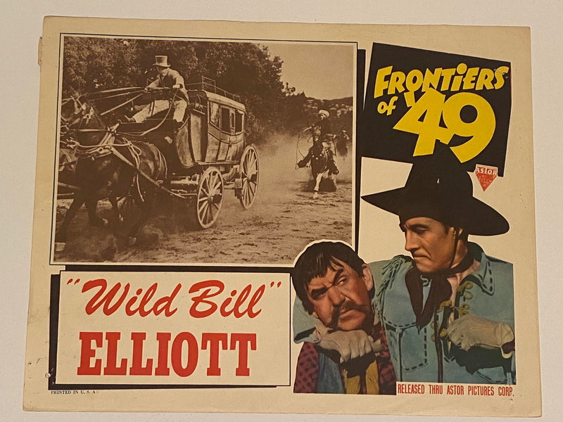 1939 Frontiers of '49 Lobby Card 11x14 Bill Elliott Luana Alcañiz Charles King   - TvMovieCards.com