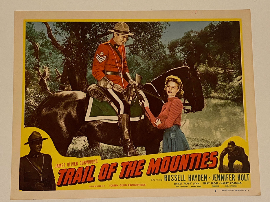 1947 Trail of the Mounties #2 Lobby Card 11x14 Russell Hayden, Jennifer Holt   - TvMovieCards.com