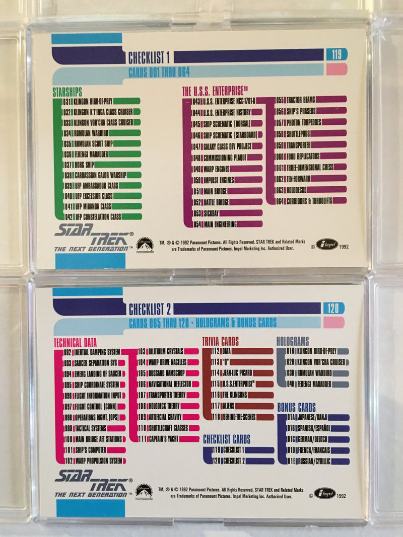 Star Trek TNG The Next Generation Impel 120 Base Card Set 1992   - TvMovieCards.com