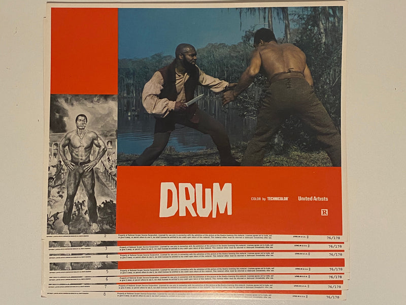 1976 Drum #2-#8 Lobby Card Lot 11x14  Warren Oates, Isela Vega, Ken Norton   - TvMovieCards.com