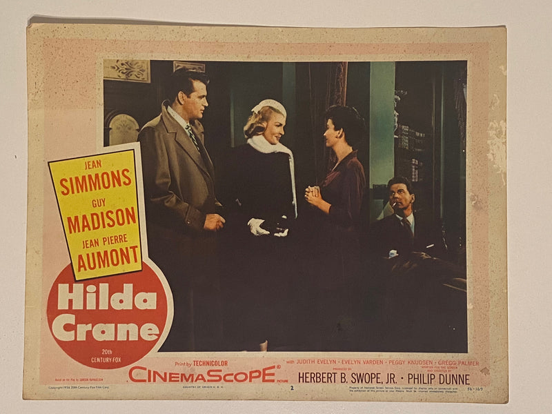 1956 Hilda Crane #2 Lobby Card 11x14 Jean Simmons Guy Madison Jean-Pierre Aumont   - TvMovieCards.com