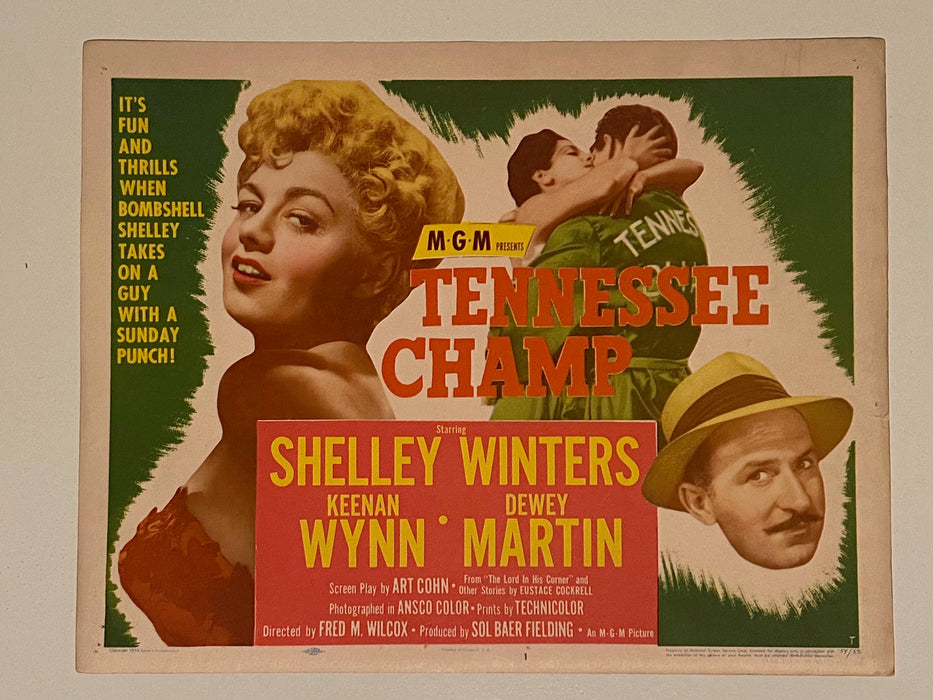 1954 The Tennessee Champ #1 Lobby Card 11x14 Shelley Winters, Keenan Wynn   - TvMovieCards.com