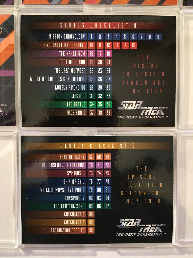 Star Trek TNG The Next Generation Season 1 (108) Trading Base Card Set 1994   - TvMovieCards.com