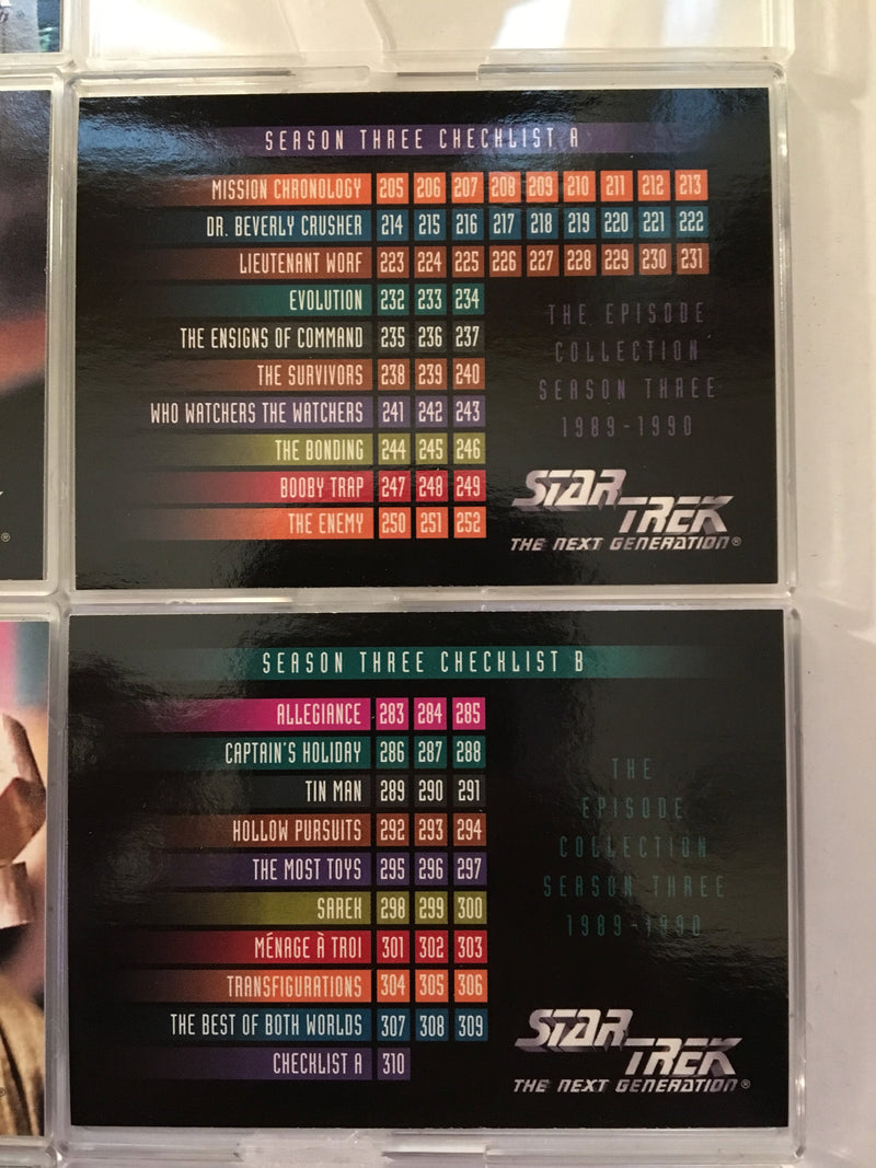 Star Trek TNG The Next Generation Season 3 (108) Trading Base Card Set 1995   - TvMovieCards.com