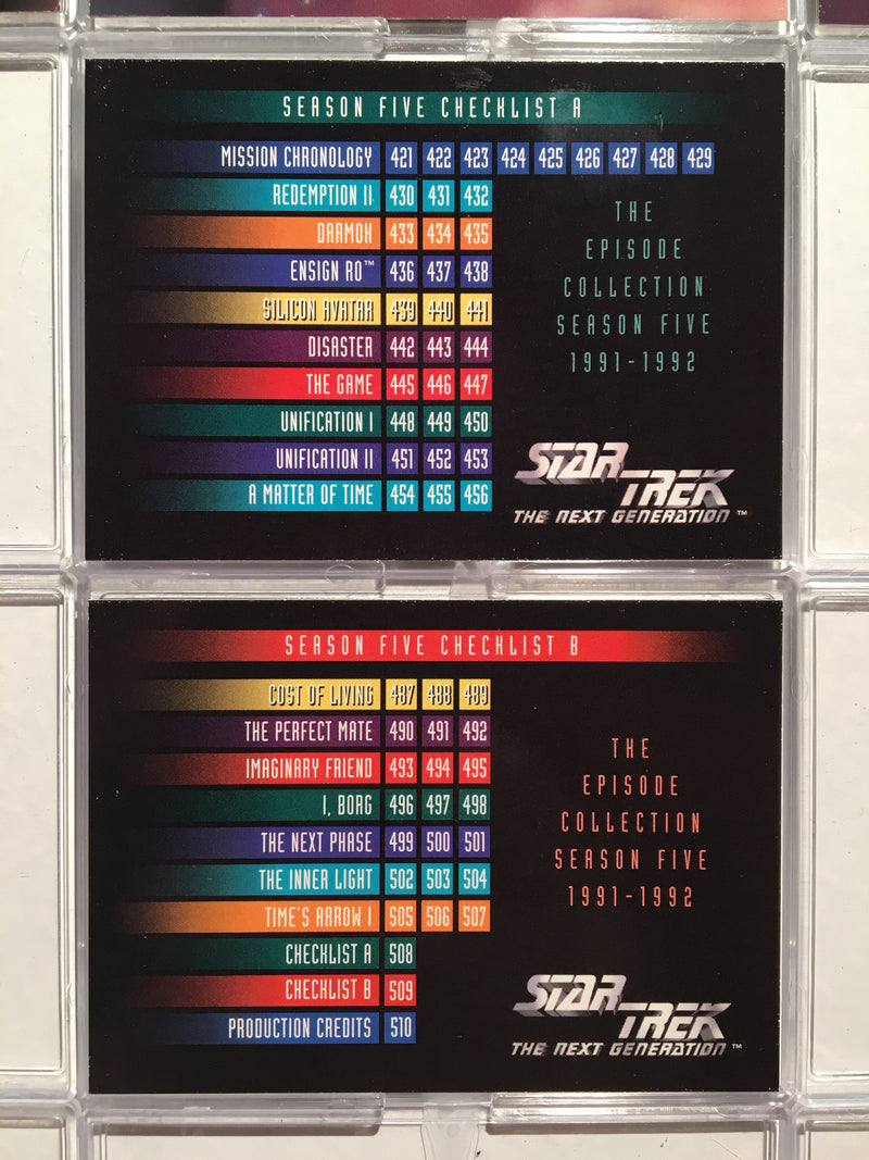 Star Trek TNG The Next Generation Season 5 (108) Trading Base Card Set 1996   - TvMovieCards.com