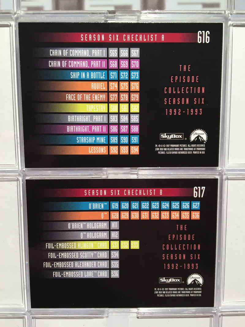 Star Trek TNG The Next Generation Season 6 (108) Trading Base Card Set 1997   - TvMovieCards.com