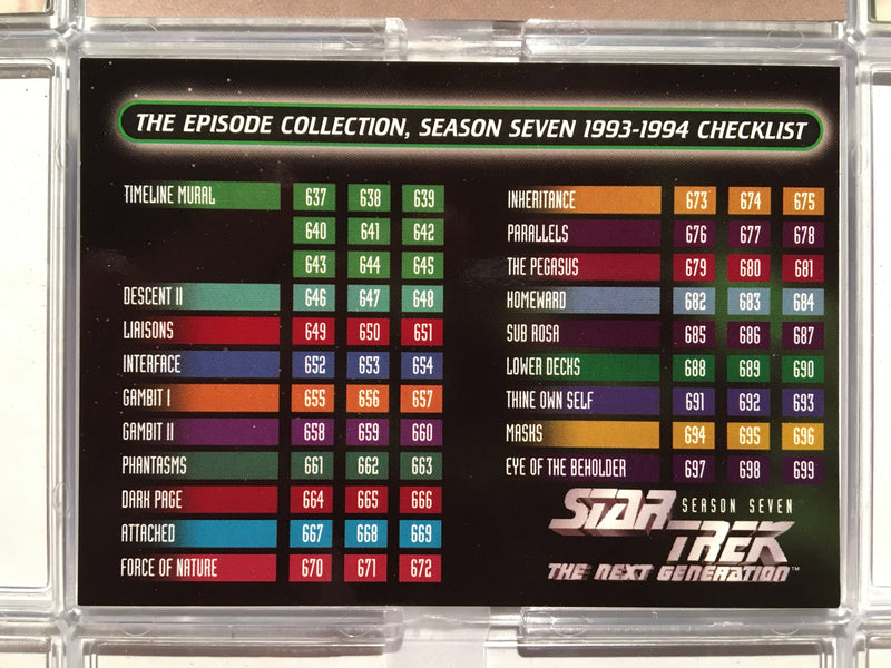 Star Trek TNG The Next Generation Season 7 (108) Trading Base Card Set 1997   - TvMovieCards.com