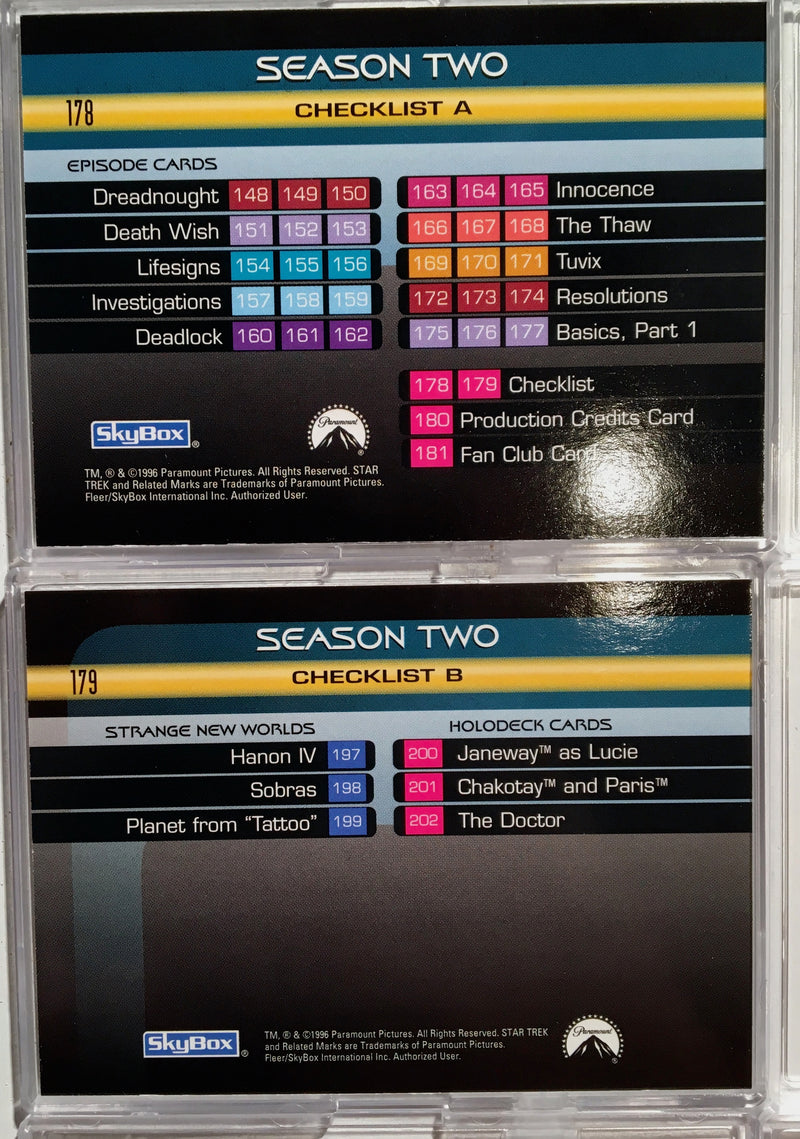 Star Trek Voyager - Season 2 (100) Trading Base Card Set 1997   - TvMovieCards.com