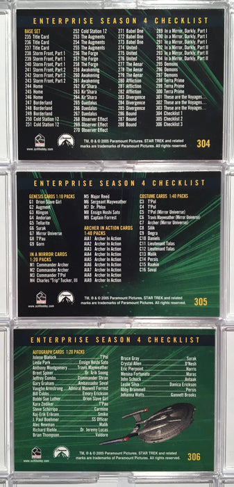 Star Trek Enterprise Season 4 Complete (72) Base Trading Base Card Set 2005   - TvMovieCards.com