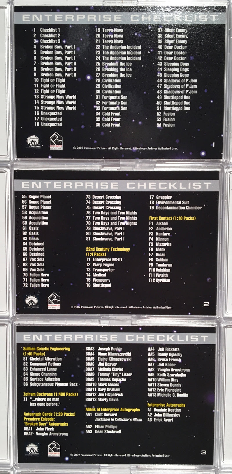 Star Trek Enterprise Season 1 Complete (81 Card) Base Card Set 2002   - TvMovieCards.com