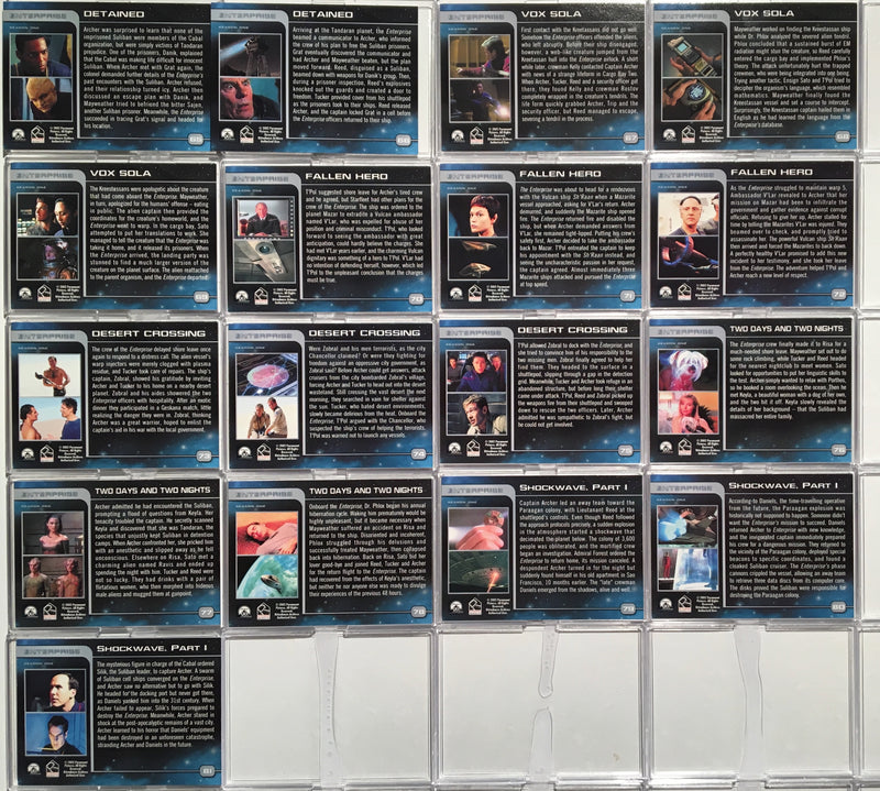 Star Trek Enterprise Season 1 Complete (81 Card) Base Card Set 2002   - TvMovieCards.com