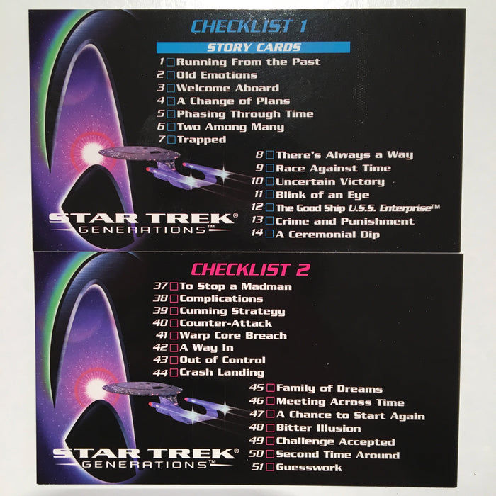 Star Trek Generations Skybox (72) Widevision Trading Base Card Set   - TvMovieCards.com