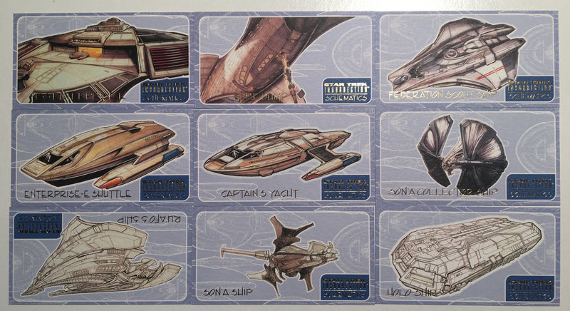 Star Trek Insurrection Schematics S1-S9 Chase Card Set Skybox 1998 - TvMovieCards.com