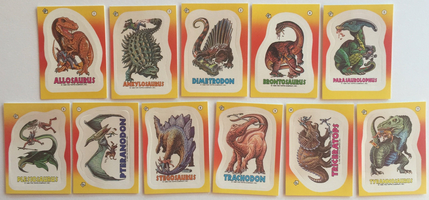 Dinosaurs Attack Trading Card Set 55 Cards and 11 Stickers 1988 Topps - TvMovieCards.com