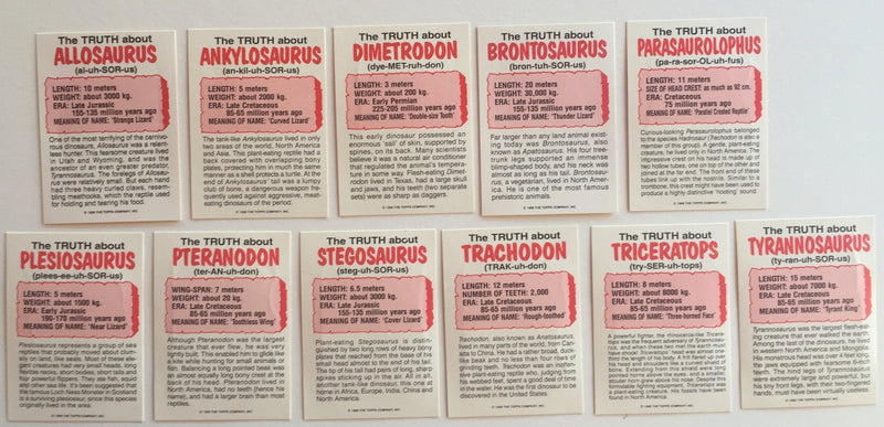 Dinosaurs Attack Trading Card Set 55 Cards and 11 Stickers 1988 Topps - TvMovieCards.com