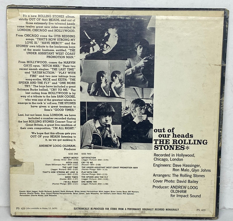 Rolling Stones Signed LP Record Keith Richards Mick Jagger "Out of Our Heads"   - TvMovieCards.com