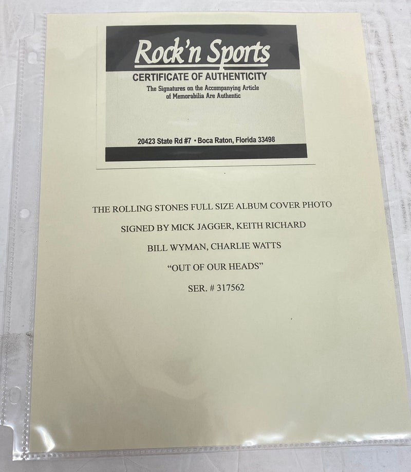 Rolling Stones Signed LP Record Keith Richards Mick Jagger "Out of Our Heads"   - TvMovieCards.com