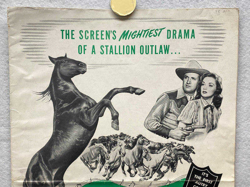1948 The Strawberry Roan Movie Advertising Press Book 11 x 17 Gene Autry Poster   - TvMovieCards.com
