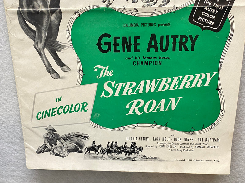 1948 The Strawberry Roan Movie Advertising Press Book 11 x 17 Gene Autry Poster   - TvMovieCards.com