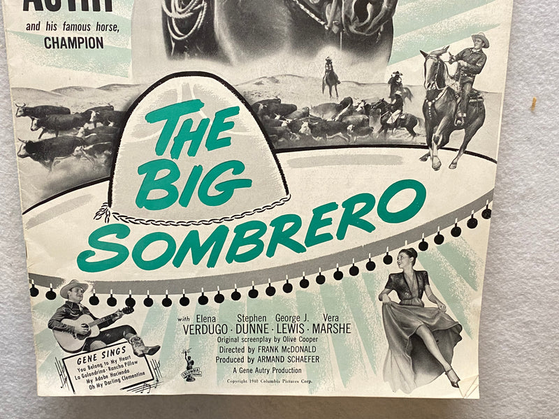 1948 The Big Sombrero Movie Advertising Press Book 11 x 17 Gene Autry Poster   - TvMovieCards.com