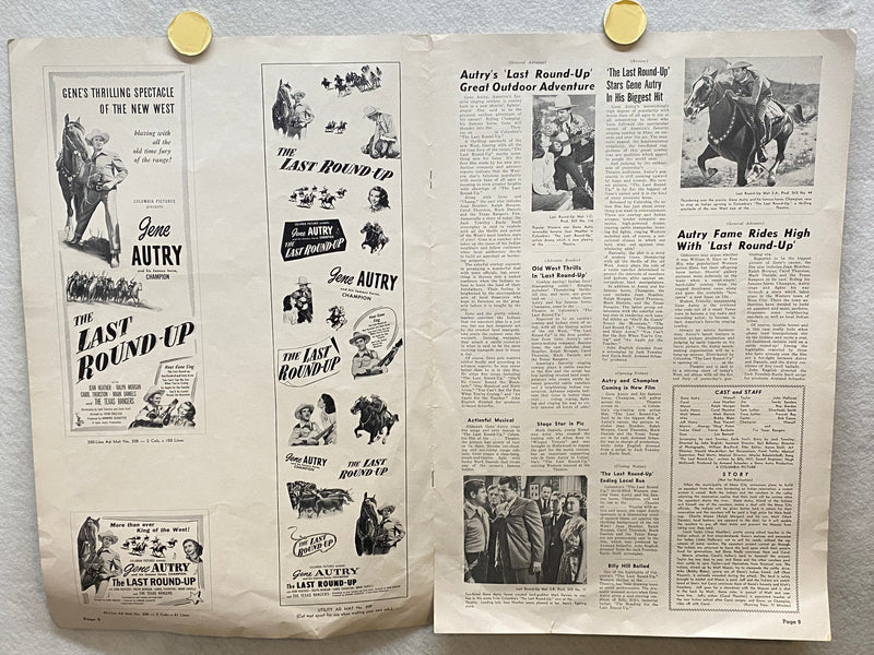 1948 The Last Round-Up Movie Advertising Press Book 11 x 17 Gene Autry Poster   - TvMovieCards.com