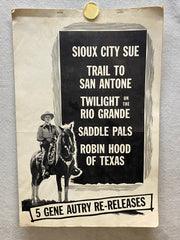 1958 Sioux City Sue (5) Movie Advertising Press Book 12 x 18 Gene Autry Poster   - TvMovieCards.com