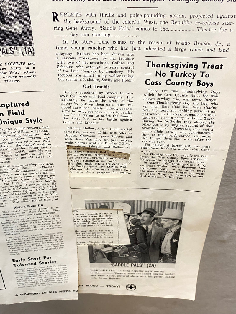 1958 Sioux City Sue (5) Movie Advertising Press Book 12 x 18 Gene Autry Poster   - TvMovieCards.com