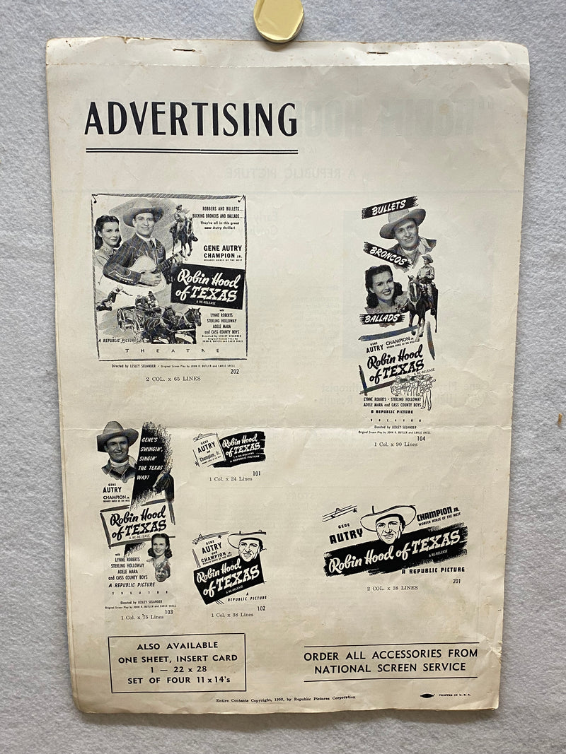 1958 Sioux City Sue (5) Movie Advertising Press Book 12 x 18 Gene Autry Poster   - TvMovieCards.com