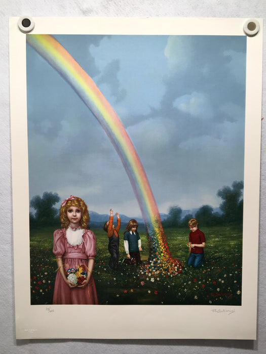 Tito Salomoni Girl Rainbow Signed Numbered 39/100 Lithograph Art Print 21" x 28"   - TvMovieCards.com