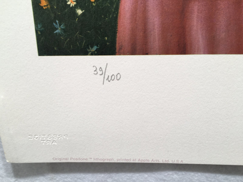 Tito Salomoni Girl Rainbow Signed Numbered 39/100 Lithograph Art Print 21" x 28"   - TvMovieCards.com