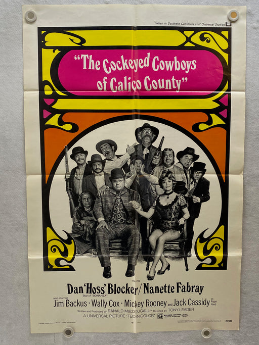 1970 Cockeyed Cowboys of Calico County 1SH Movie Poster 27 x 41 Dan Blocker   - TvMovieCards.com