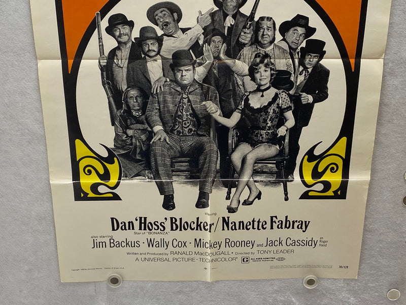 1970 Cockeyed Cowboys of Calico County 1SH Movie Poster 27 x 41 Dan Blocker   - TvMovieCards.com