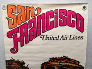 James Jebavy 1967 United Airlines San Francisco Travel Poster - Trolley Car   - TvMovieCards.com