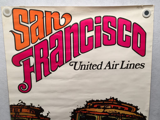 James Jebavy 1967 United Airlines San Francisco Travel Poster - Trolley Car   - TvMovieCards.com