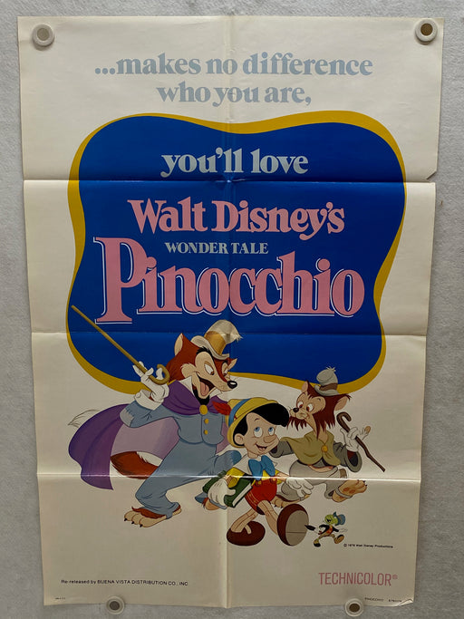 1978R Pinocchio Walt Disney 1SH Movie Poster 27 x 41 Dickie Jones, Mel Blanc   - TvMovieCards.com