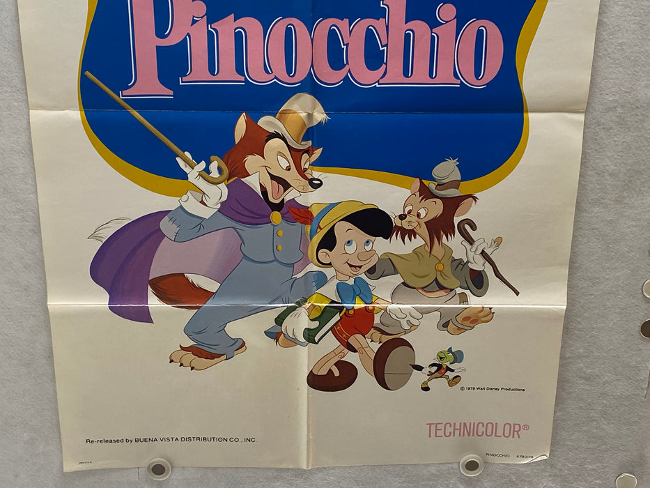 1978R Pinocchio Walt Disney 1SH Movie Poster 27 x 41 Dickie Jones, Mel Blanc   - TvMovieCards.com