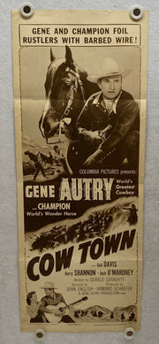 1950 Cow Town Insert Movie Poster 14 x 36 Gene Autry, Champion, Gail Davis   - TvMovieCards.com