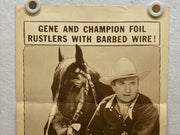 1950 Cow Town Insert Movie Poster 14 x 36 Gene Autry, Champion, Gail Davis   - TvMovieCards.com
