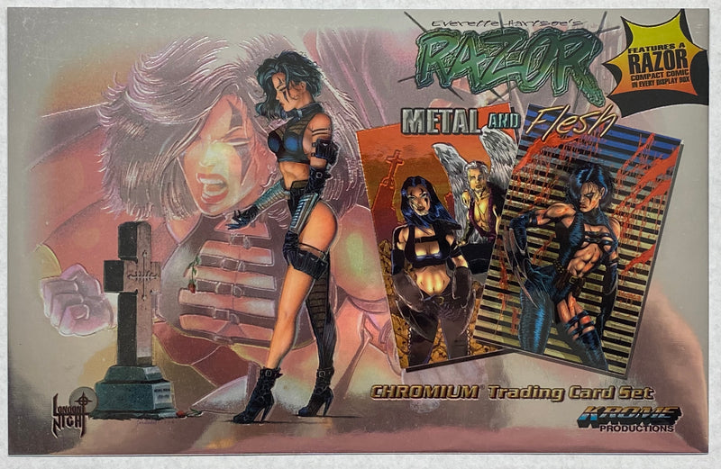 1995 Razor Metal And Flesh Chromium Oversized J.O'Barr Runaway Card Krome   - TvMovieCards.com