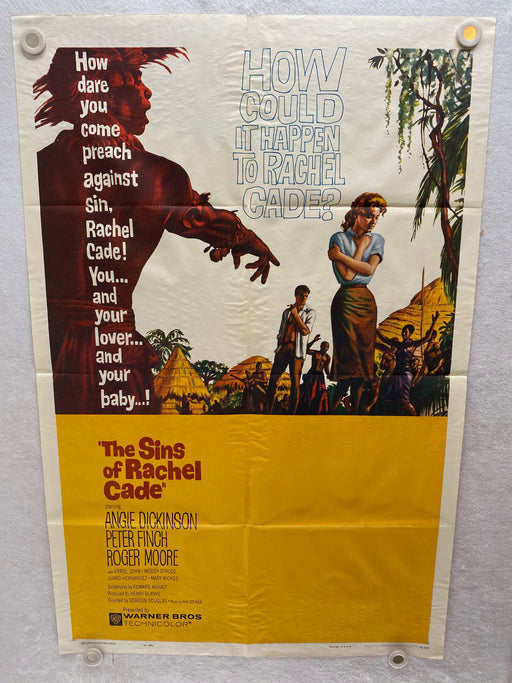 1961 The Sins of Rachel Cade 1SH Movie Poster 27x41 Angie Dickinson Roger Moore   - TvMovieCards.com