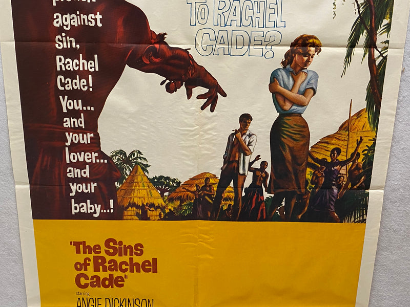 1961 The Sins of Rachel Cade 1SH Movie Poster 27x41 Angie Dickinson Roger Moore   - TvMovieCards.com
