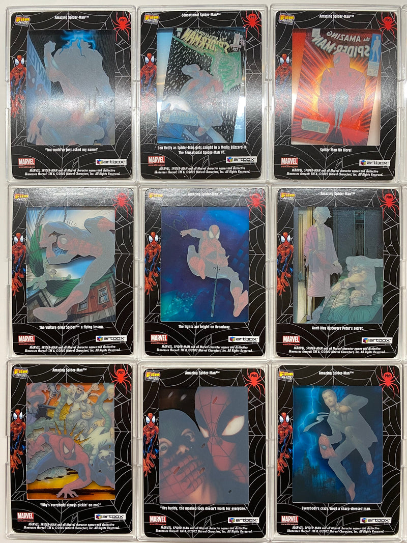 2002 Spider-Man FilmCardz Holofoil Chase Card Set of 9 Cards PH1-PH9 Artbox   - TvMovieCards.com