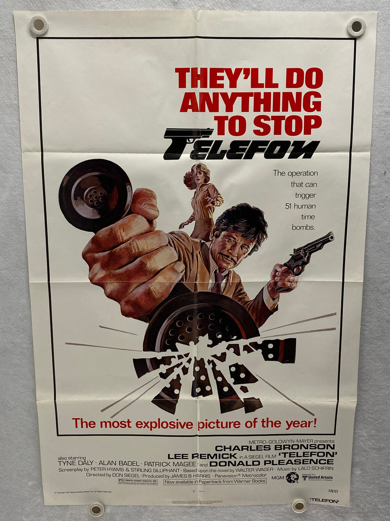 1977 Telefon 1SH Movie Poster 27x41 Charles Bronson Lee Remick Donald Pleasence   - TvMovieCards.com