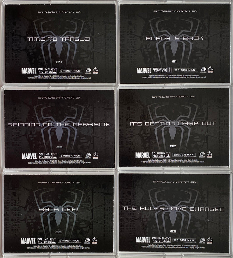 2007 Spider-Man 3 Movie Chase Card Set B1-B6  (Black Costume) Rittenhouse   - TvMovieCards.com