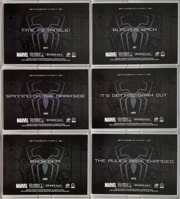 2007 Spider-Man 3 Movie Chase Card Set B1-B6  (Black Costume) Rittenhouse   - TvMovieCards.com