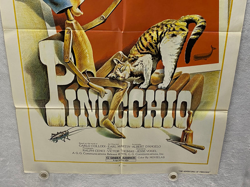 1978 Adventures of Pinocchio 1SH Movie Poster 27 x 41 Andrea Balestri   - TvMovieCards.com